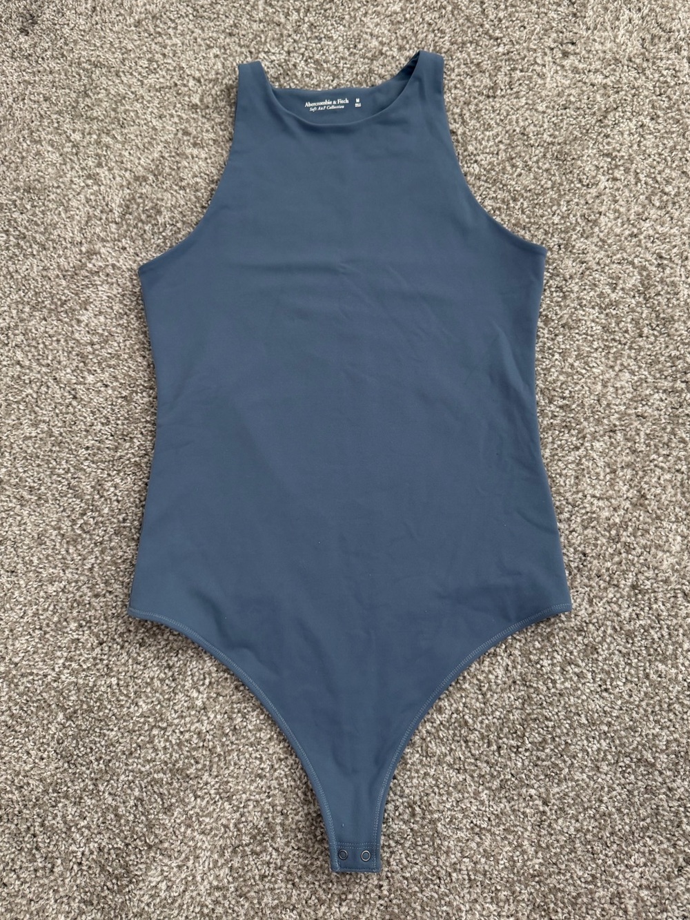 abercrombie blue High-Neck One-Piece Bodysuit Size Medium Coastal Preppy